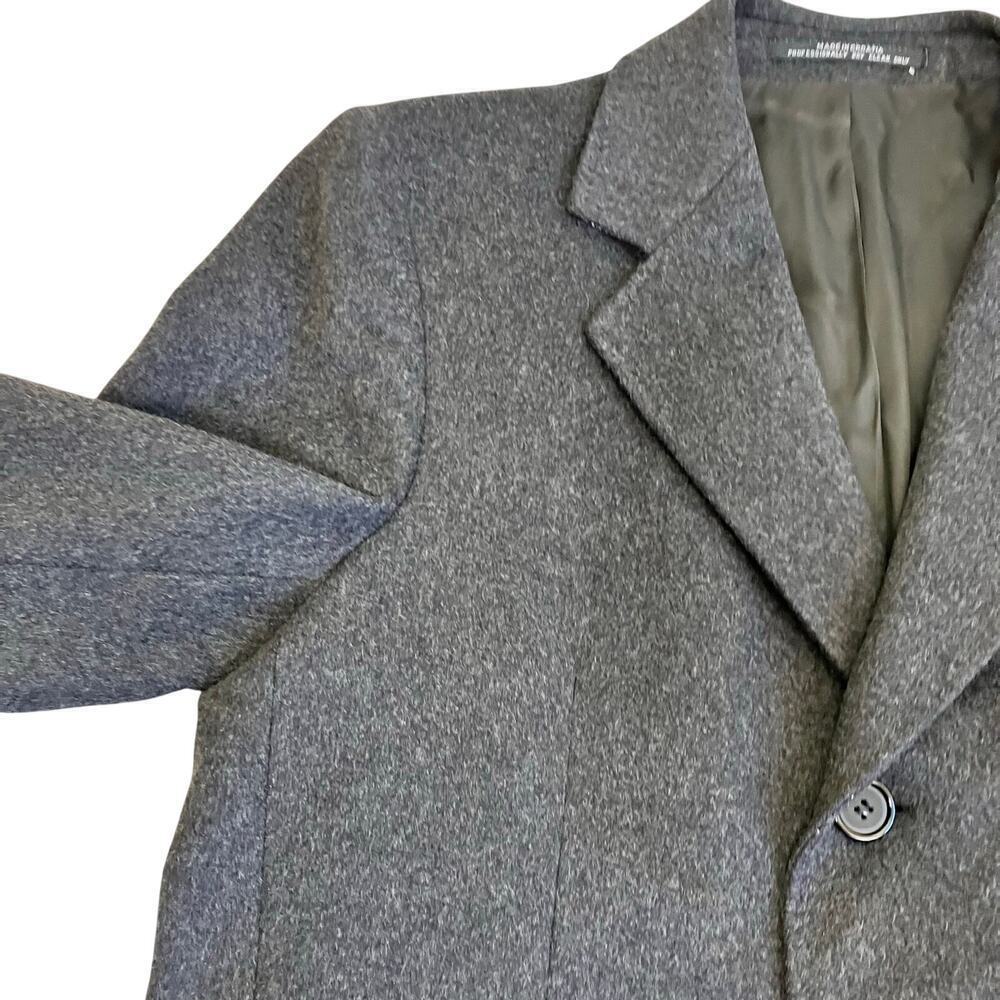 Franco's Mens XL Vintage 100% Cashmere Karamai Full Length Dress Coat Charcoal - Picture 6 of 16